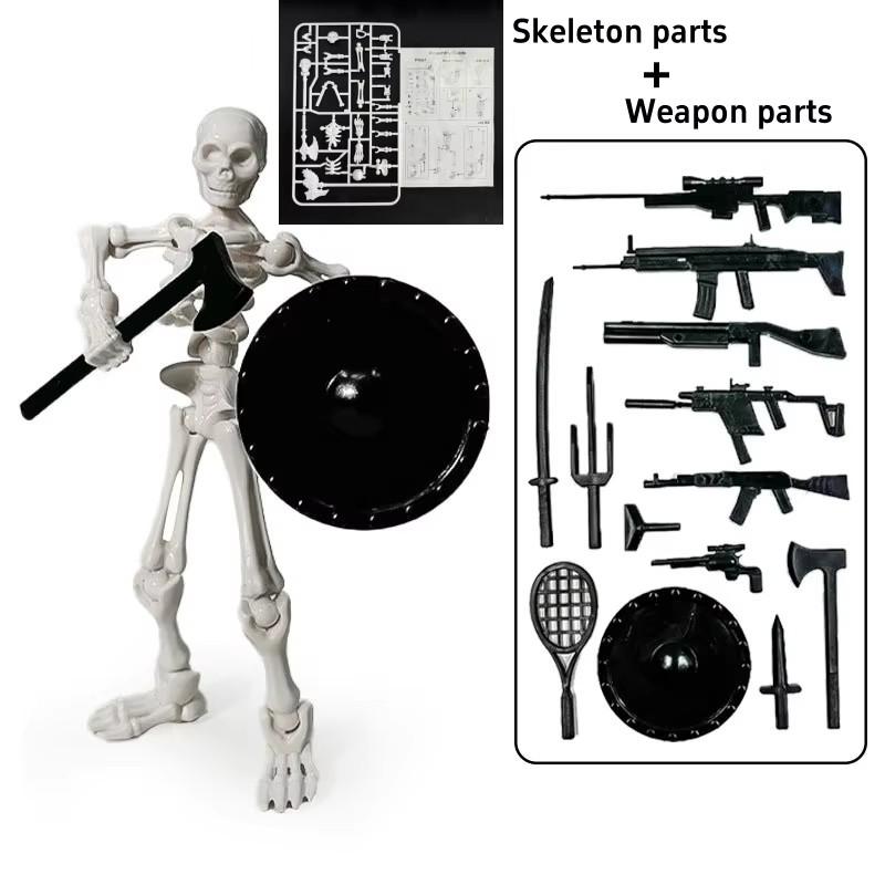 Halloweenské Hračky Dekorace Vícekloubová Pohyblivá Kostra Akční Figurka Zbraň Vhodné Pro Dummies Šťastná 13 Akční Figurka Příslušenství