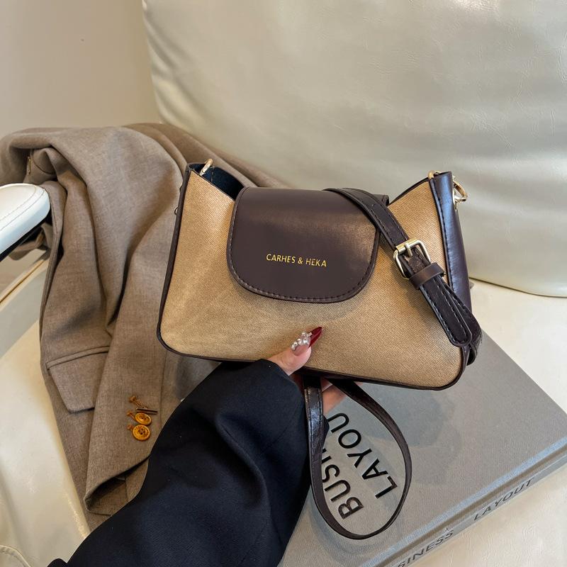 Niche Design New Women's Bag 2025 High-end Autumn and Winter Retro Versatile Underarm Bag Color Matching Shoulder Messenger Bag