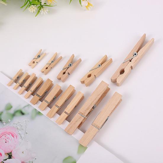 100Pcs Colored Clothes Pins Wooden Clothespins Smooth Edge Burr Free Strong Grip Heavy Duty Clothing Pins DIY Crafts Photo Clips