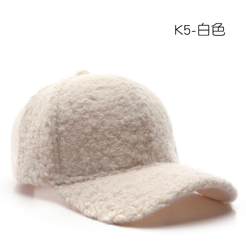 Hat autumn and winter solid color light board plush baseball cap outdoor travel sun protection sunshade warm cap