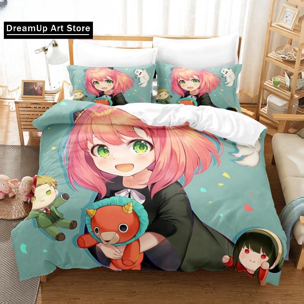 3D Anime SPY×FAMILY Anya Forger Comforter Bedding Sets Full Size Cartoon Duvet Cover Queen King Size Quilt Cover Pillowcase Sets