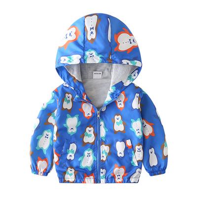 Chaqueta de Primavera para Niños con Dibujos Animados y Cremallera con Capucha