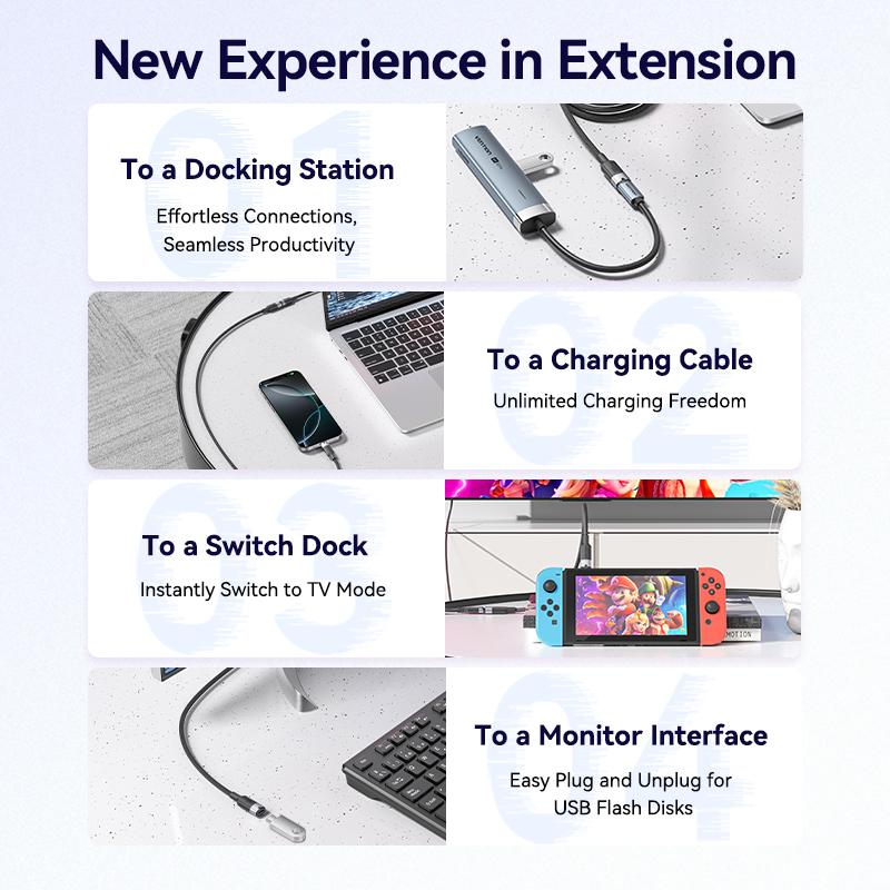 Vention USB C Extension Cable 10Gbps Type C Extender Cord Thunderbolt 3 for Xiaomi Nintendo Switch USB-C 3.2 USB Extension Cable