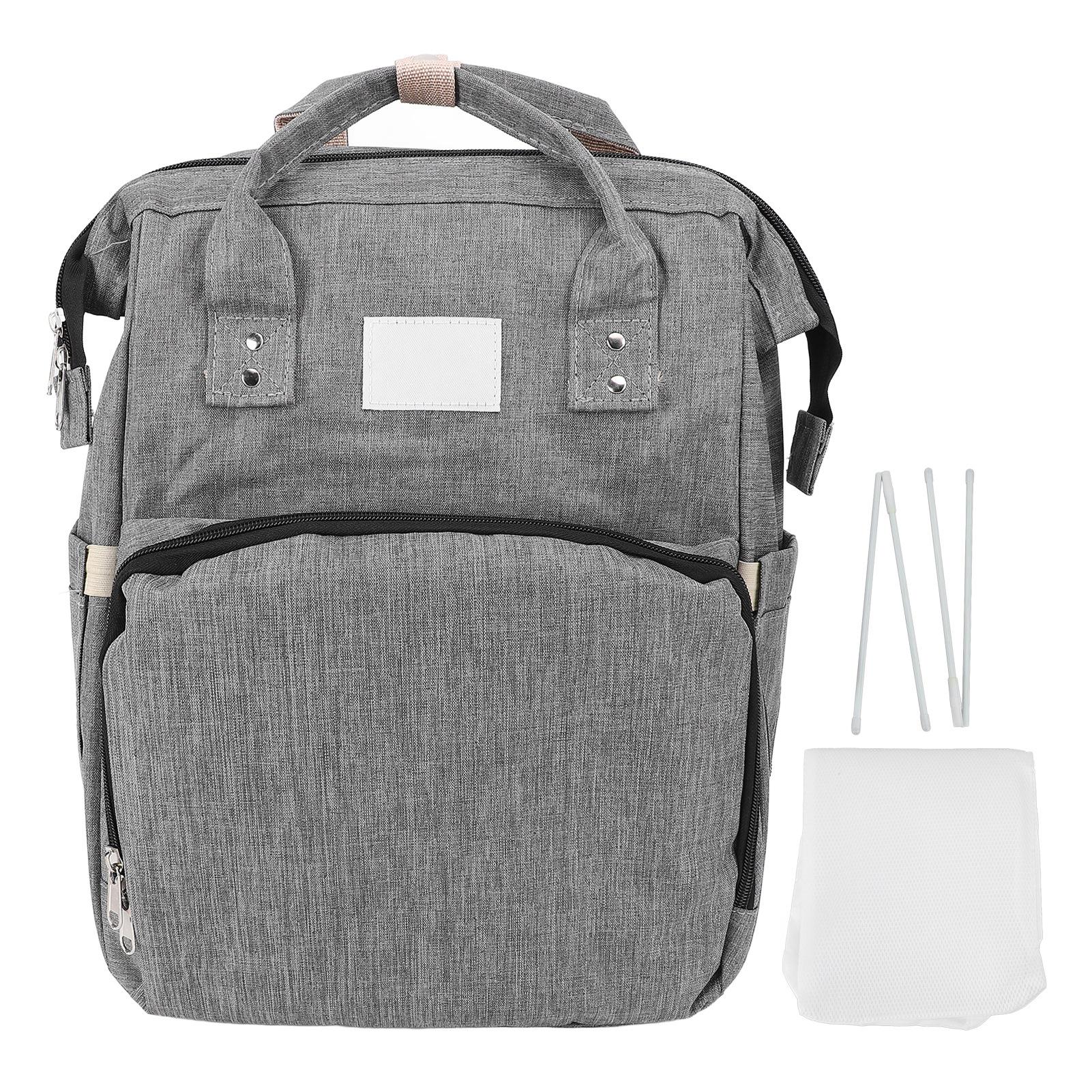 

Рюкзак-сумка для подгузников для малыша, водонепроницаемый, складной, для бутылочки для кормления, с USB, солнцезащитный козырек, подарок на детский праздник Gray