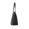 (Schwarz) Damen Karierte Tote Schultertasche Geldbörse PU Leder Handtasche Tasche Mit Innentasche
