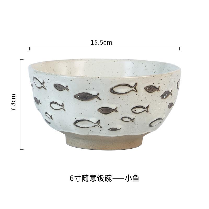 Japonská rýžová miska domácí keramická polévková miska vysoká tvář velká kapacita rýžová miska nudlová miska jednotlivá malá miska nádobí
