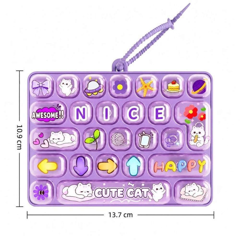 Clear Key Sounds Stress Relief Fidget Toy Cartoon Animal Patterns Bag Pendant Charm Gift Giving