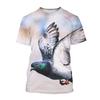 Magliette 3D con Stampa di Piccioni Animali Uccelli Moda Uomo Donna Manica Corta Streetwear Magliette Oversize Abbigliamento
