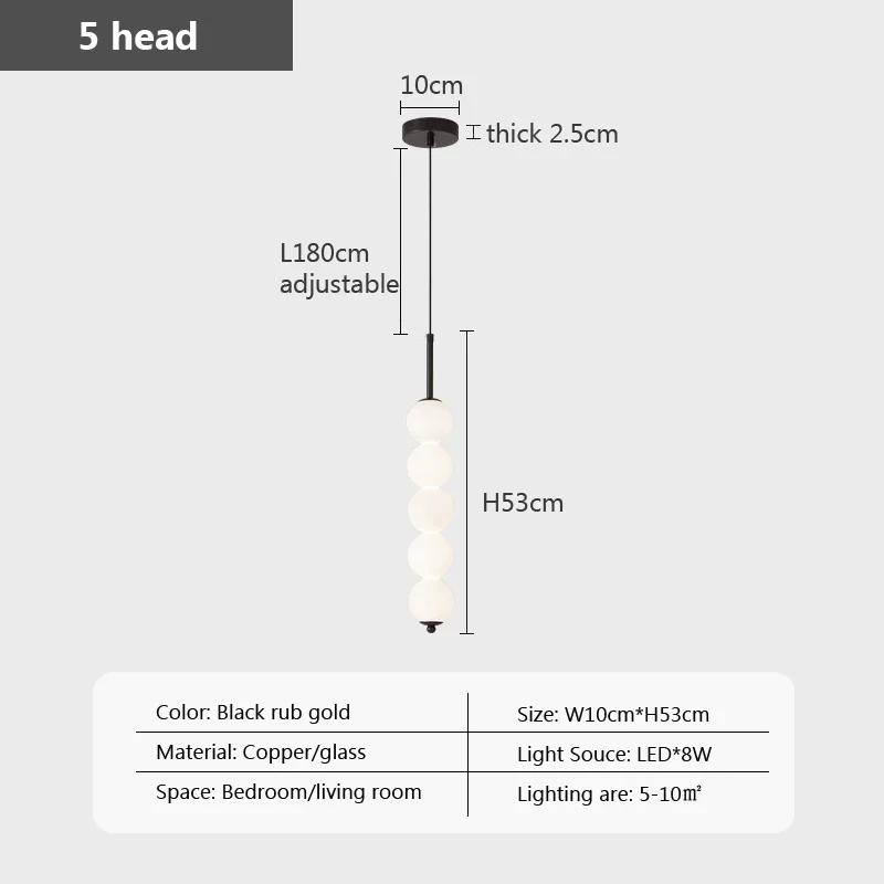 Nordic Glass Pendant Lights LED Copper Wind Gourd 3-8 Head Bedside Hanging Decoration Study Bedroom Living Room Home Accessorie