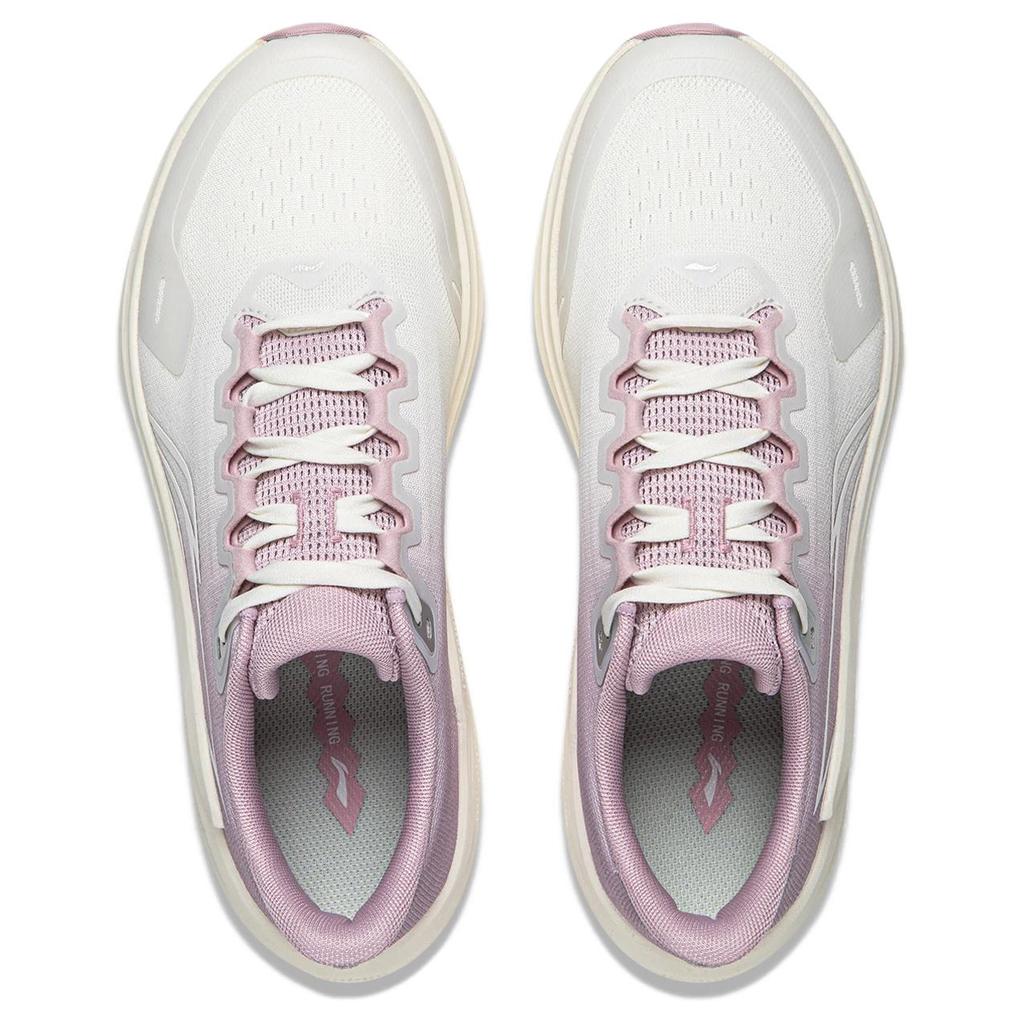 Li Ning Cushioning Abrasion Resistant Low top Casual Running Shoes Women's White Pink ARBW010-2
