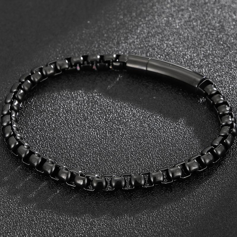 6MM Chain Men's Bracelet Man Gold Color Stainless Steel Boys Bracelets for Women On Hand Mannen Armband Jewellery Accessories Adjustable