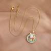 Woman  Oil Painting Necklace - A Niche Collar Chain with Simple and Versatile Shell Pendant Necklace