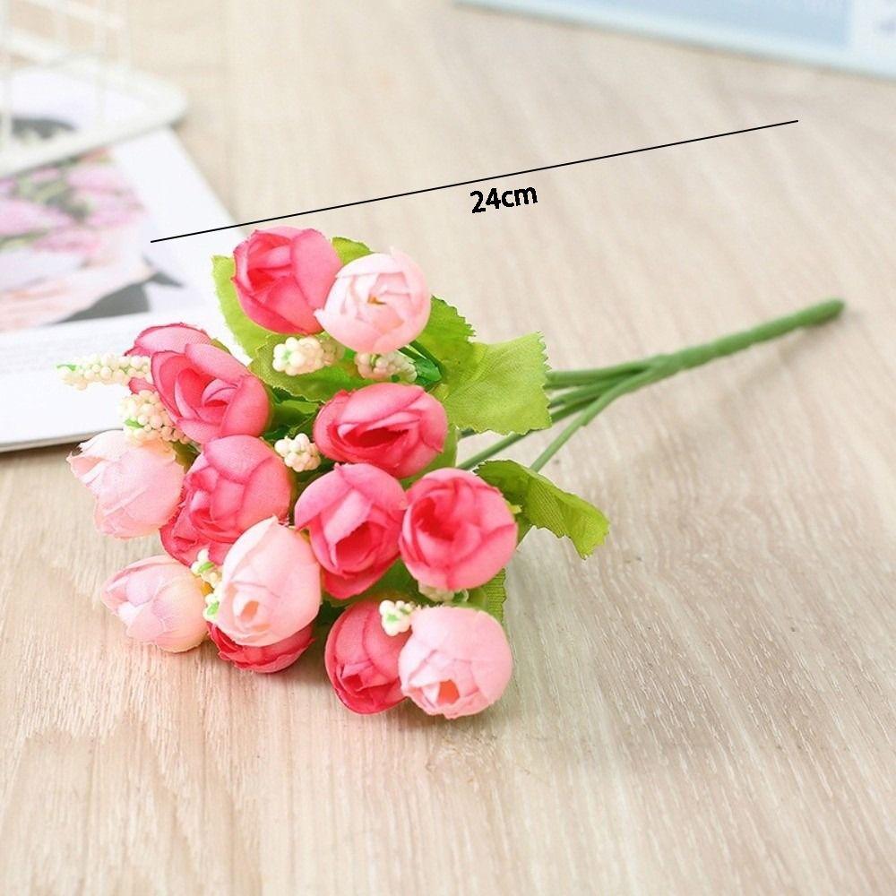 Creative 15 Heads Rose Artificial Flowers Simulation with Stems Faux Roses Flower Bouquets Bouquet Photo Props