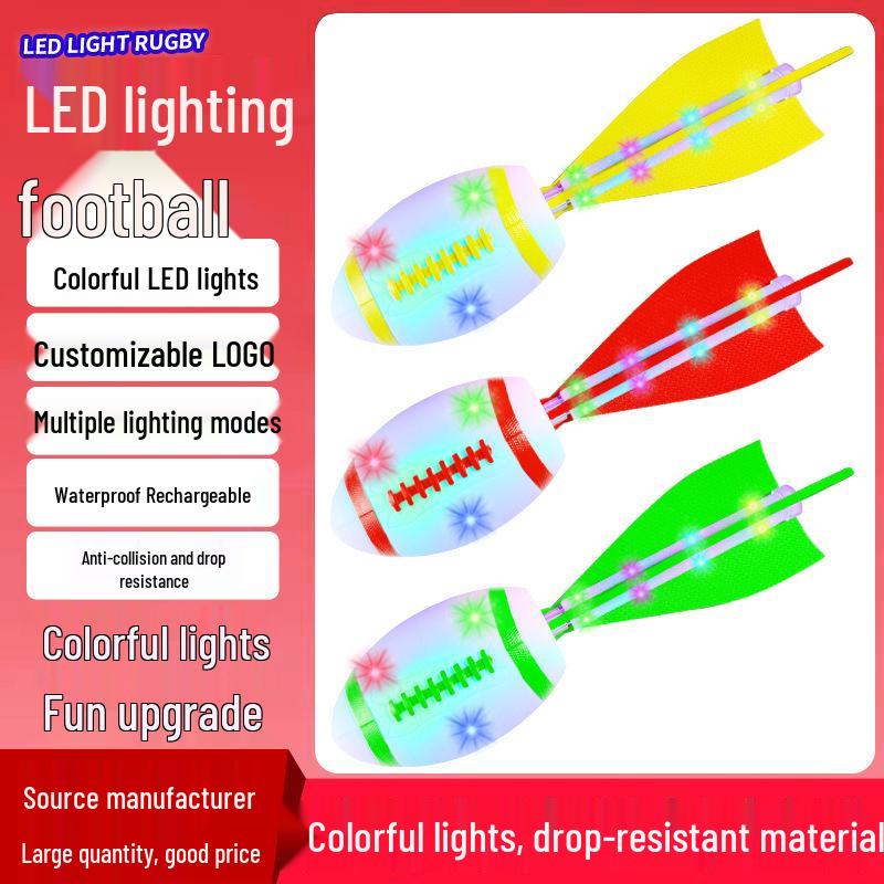 Rechargeable Waterproof LED Rugby Toy for Outdoor Sports & Leisure 35CM Rugby Ball [12 Light Modes, Rechargeable] зелёный