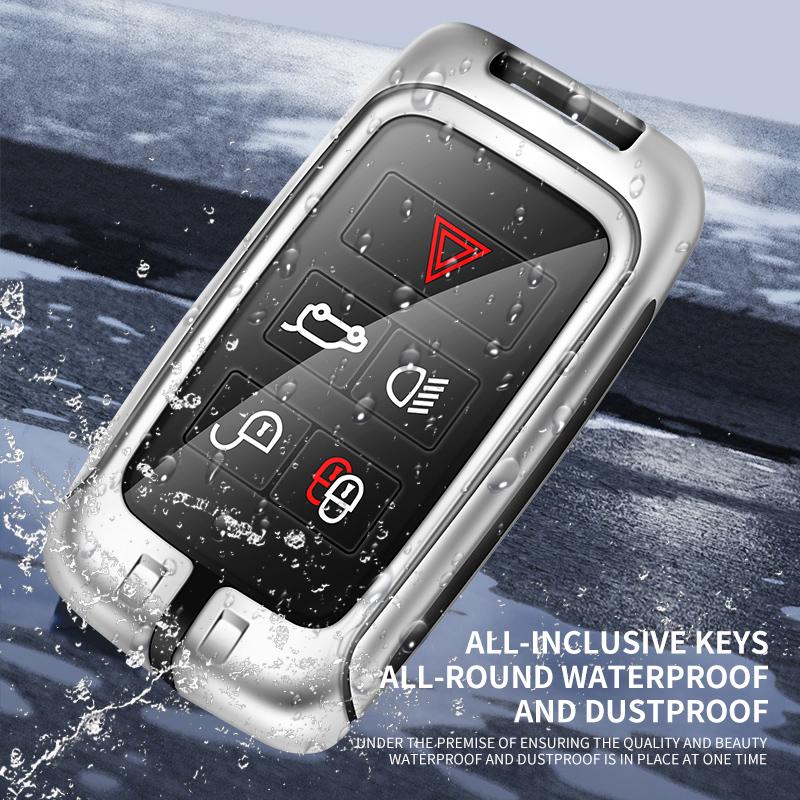 Metal Leather Car Key Case Cover For Land Rover Range Rover Discovery 5 Sport For Jaguar Xel E-Pace Accessories