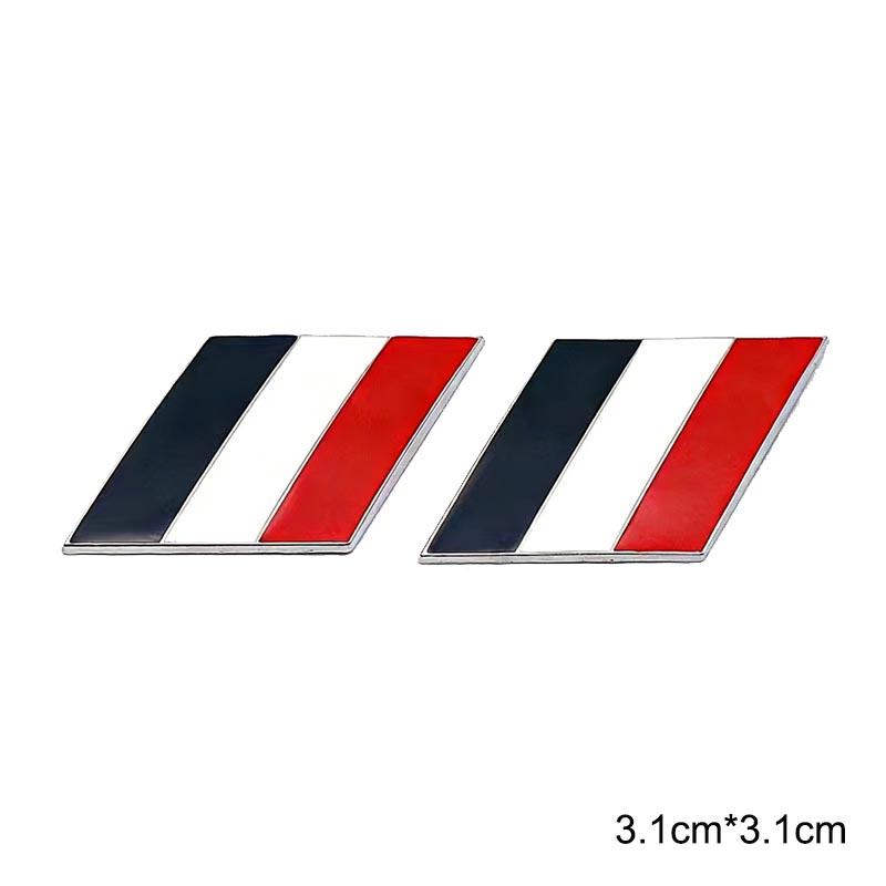 A Pair Of Metal National Flag Color Car Decoration Stickers For MINI VW, Peugeot, Fiat Car Fender Modification Accessories Zf7