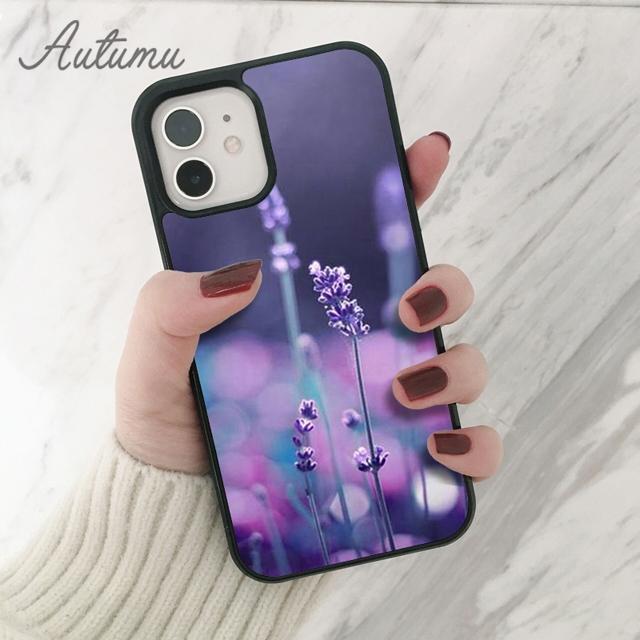 Purple Flower Phone Case for iPhone 11 12 13 14 Pro Max Mini X XR XS SE 2020 5 6S 7 8 Plus Samsung Galaxy S21 S22 Cover Shell