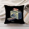 Vintage Retro Cassette Tape Cushion Cover Short Plush Double-Sided Printing Home Machine Washable In Warm Winter Pillow Cover