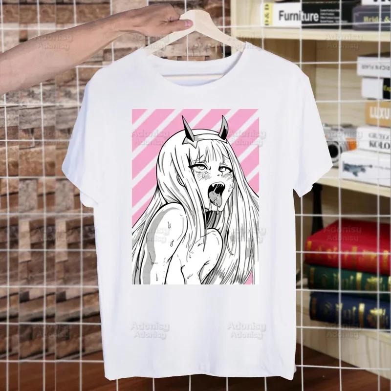 ZERO TWO Men's T-shirts Funny Hip Hop Summer Women Men Darling In The Franxx Anime Tshirts Streetwear Ulzzang Harajuku T-Shirt
