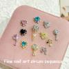 Colorful Heart & Bow Nail Art Rhinestone Pendants