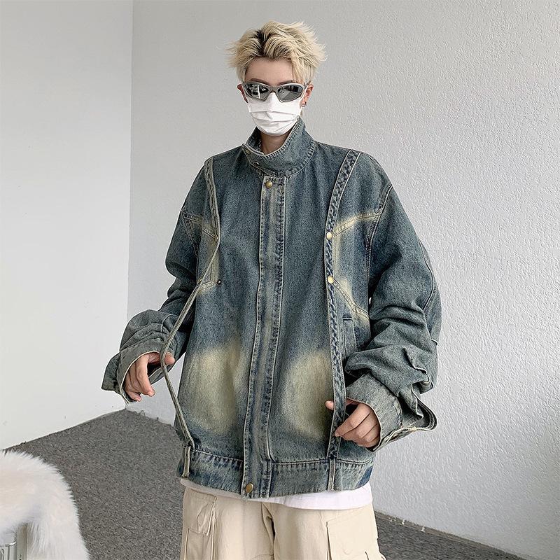 

Весна и Осень Новая Мужская Одежда Винтажная Вареная Мужская Джинсовая Куртка Одежда Американский Хай Стрит Хулиганская Красивая Куртка Мужская 3XL