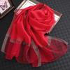 2024 New Solid Color Silk Acrylic Shawl Women'S Long Scarf With Gold Silk Sequin Scarf Autumn Sunscreen Scarf