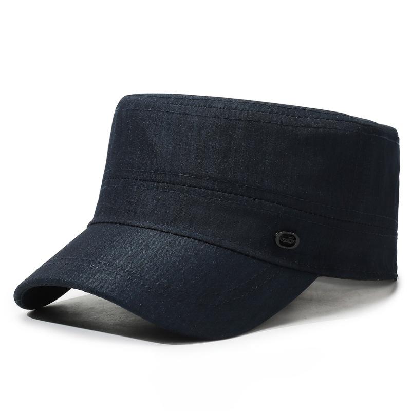 Spring Autumn Men's Flat Top Hat Sunscreen Sun Hat Outdoor Sunshade Cap for The Elderly