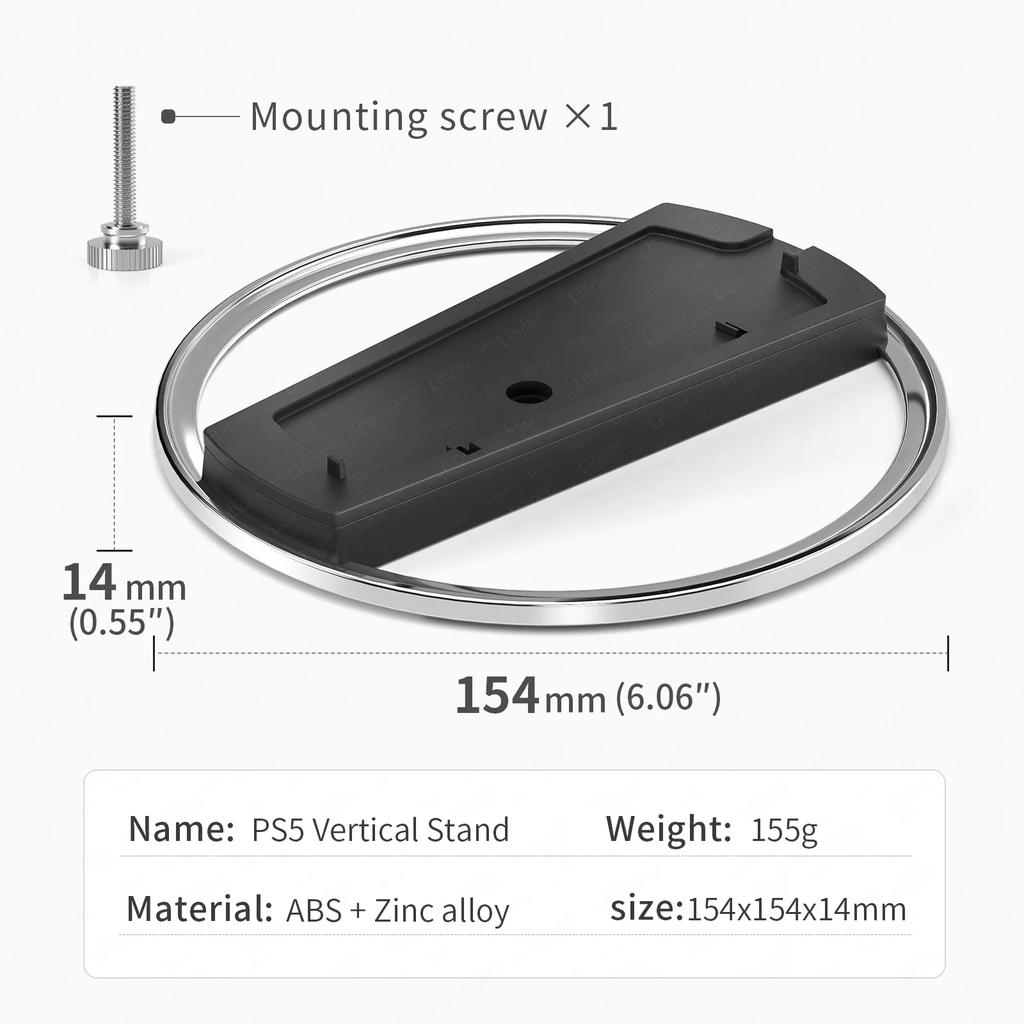 Portable Metal Vertical Stand for PS5 Slim/Pro Digital Disk Version Anti-Slip Base Holder for PS5 Pro Console Accessories