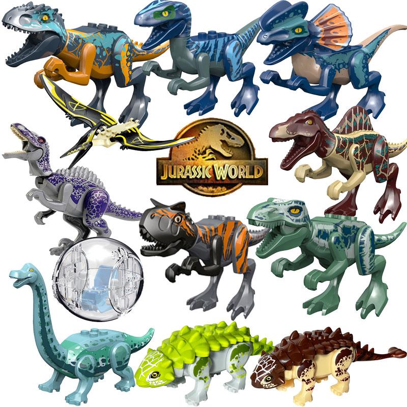 Dinossauros Mundo Jurássico Giroesfera Velociraptor Raptor Blue Charlie Echo Owen Claire Modelo Blocos Figura Brinquedos Para Crianças