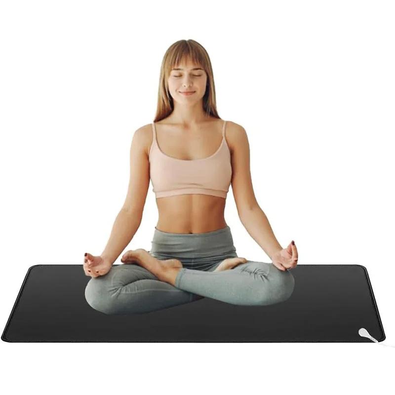 60X90cm Earthing and Grounding Yoga Sleep Mat Conductive Grounding Pad with Grounding Cord for Pain Relief and Foot Therapy