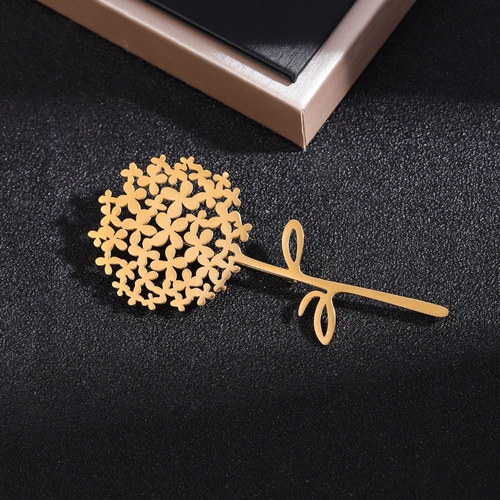 Hollow Dandelion Flower Brooch Metal Floral Brooch Pin Minimalist Lapel Pins Jewelry Accessories
