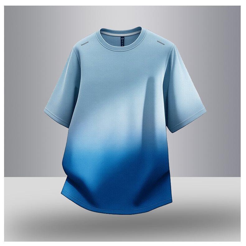 Camiseta de Manga Corta con Cuello Redondo de Seda Helada de Secado Rápido para Hombre de Gama Alta 2026