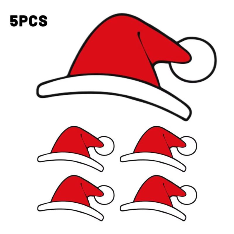 

5/10PCS Christmas Decoration Stickers for Tesla Model 3/Y Santa Hat Front Logo Modification Festive Decal Car Accessories