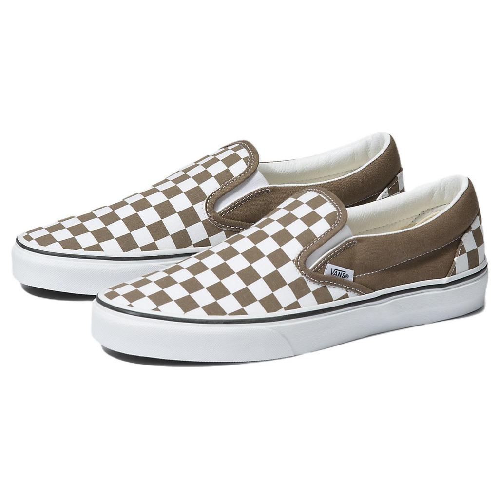 Vans Slip-On Checkerboard Low Top Skate Shoes Unisex Sneakers Brown White VN0A7Q5D1NU