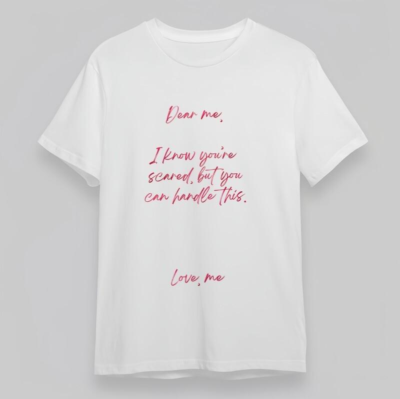 

Women s Soft Classic T-Shirt Dear Me Self Love Pink Handwriting Plus Size Tee 4XL