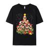 American Style Pug Christmas Tree Dog Santa Merry Pug Tshirt Retro Vintage Graphic 3D Printed TShirt Outdoor Oversized