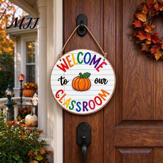Yearly Seasonal Welcome Sign for Front Door Festive with 13 Interchangeable Accessories, Farmhouse Sign, Theme Decor Entryway Rustic Wooden