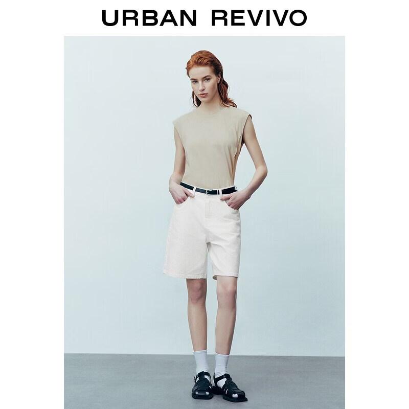 UR Women's Sleeveless Cotton Crew-Neck T-Shirt