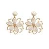 Seaside Vacation Wind Sunflower Stud Earrings Female Niche Design Exaggerated Earrings Beautiful Travel Photo Giant Piece Earrings