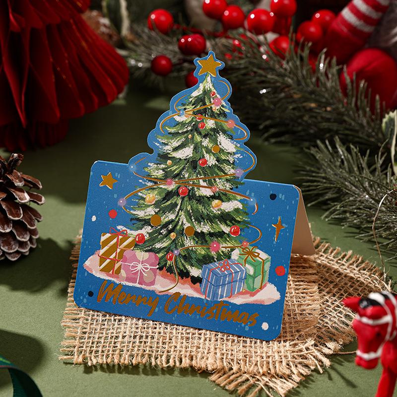 Weihnachten Weihnachtsbaum Bronzierte Grußkarte Florist Backgeschenke Kleine Karte Nachrichtenkarten