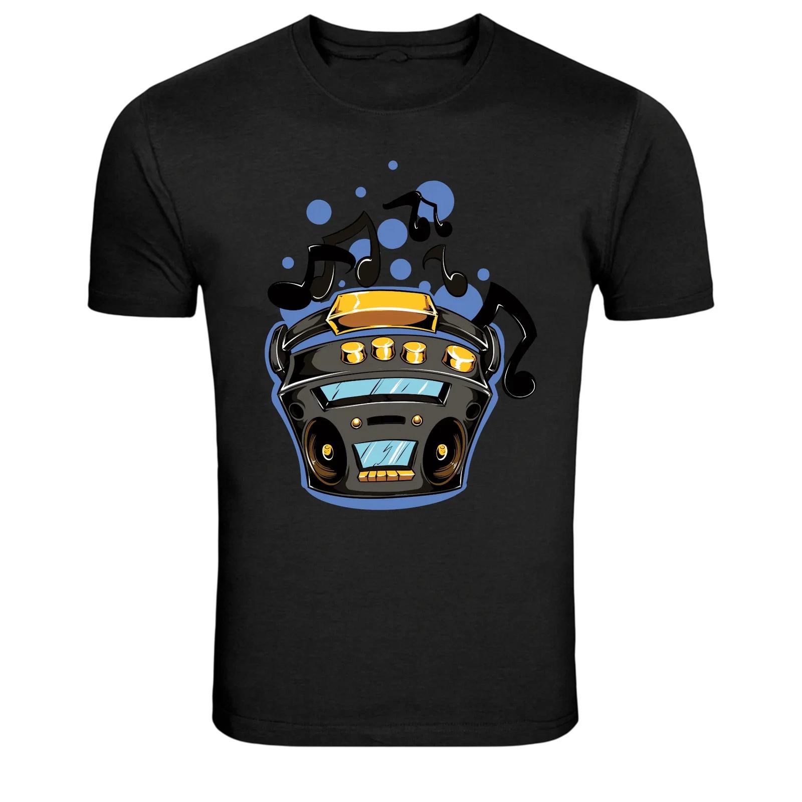 

Music Robot DJ Head With Notes Futuristic T-Shirt 4XL