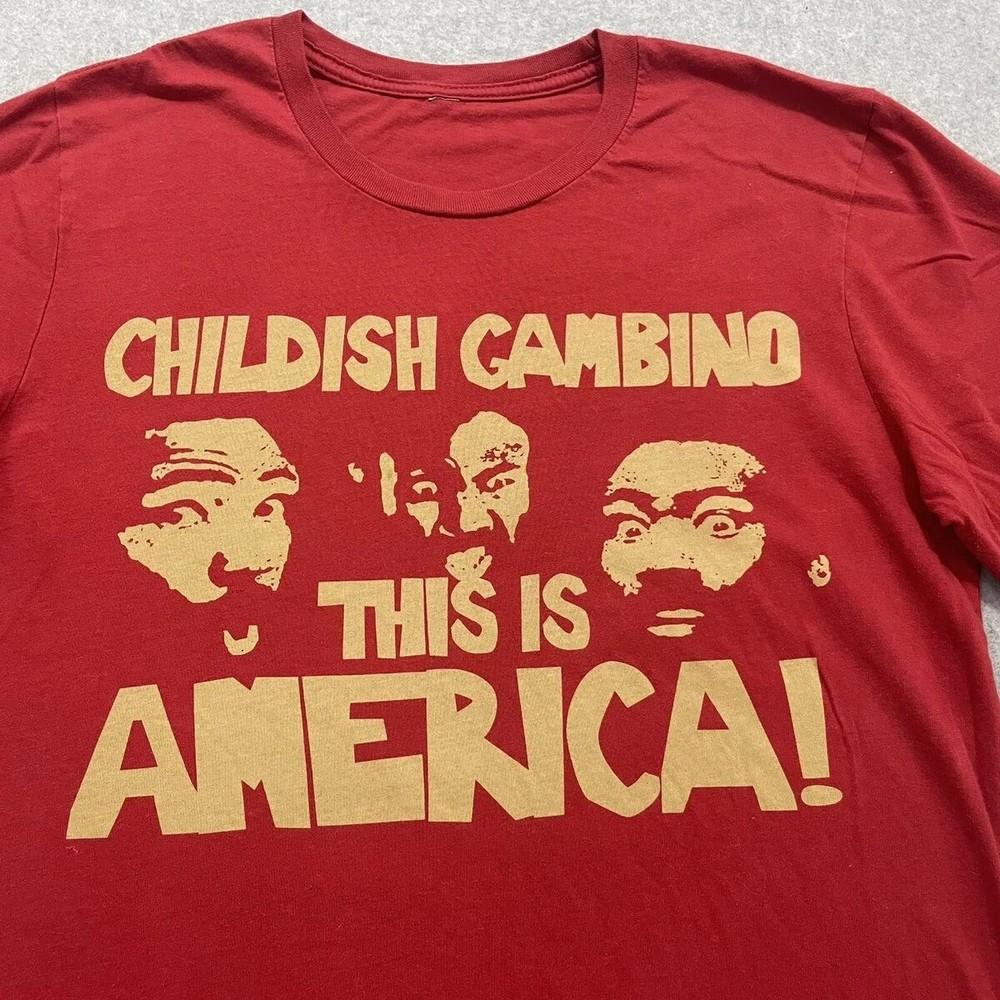 Childish Gambino Gift For Fans Red TShirt Cotton Full Size Unisex T-Shirt M