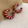 Candy Color C-Shaped Geometric Ear Cuff: Silver Needle Earrings for Women - Stylish, Unique, High-Class Design
