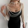 Catena Corpo Multi-Strato di Perle di Lusso per Donna Elegante Collana a Catena per Spalla con Perle e Nappa per Matrimonio Sposa Festa Serale