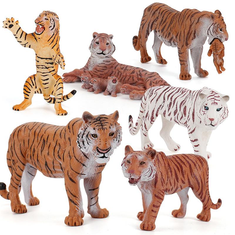 Authentic Forest Animal Pvc Tiger Figurine With Detailed Design For Nature Scene Decoration