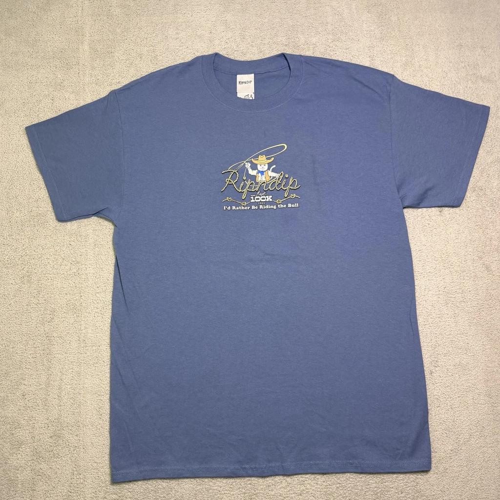 Rip N Dip Lord Nermal Cowboy T Shirt Men’s L Riding The Bull 2021 Graphic Tee