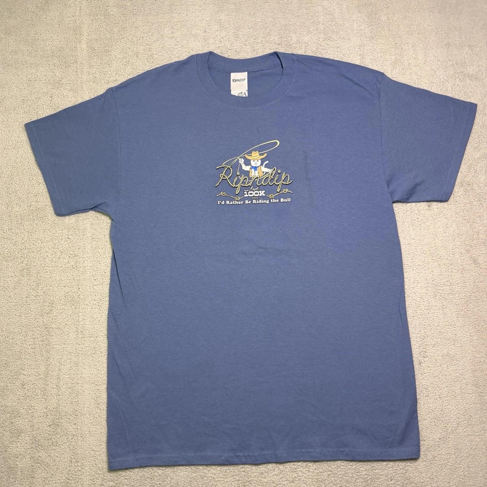 Rip N Dip Lord Nermal Cowboy T Shirt Men’s L Riding The Bull 2021 Graphic Tee 2XL