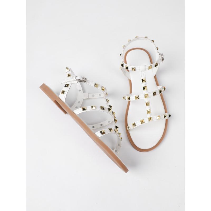 Sommer Nieten Flach Große Größe Damen S Freizeit Sandalen