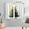 2pcs,2D Plane Printing Minimalist Curtains Christmas Tree Ornaments Watercolor (3) Polyester Fabric (without Rod) Decorations