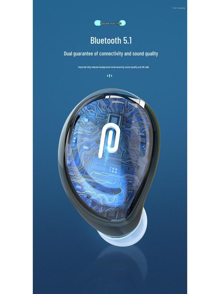 New Wireless Bluetooth 5.1 Mini In-Ear Sports Earbuds with Long Battery Life and Noise Cancellation